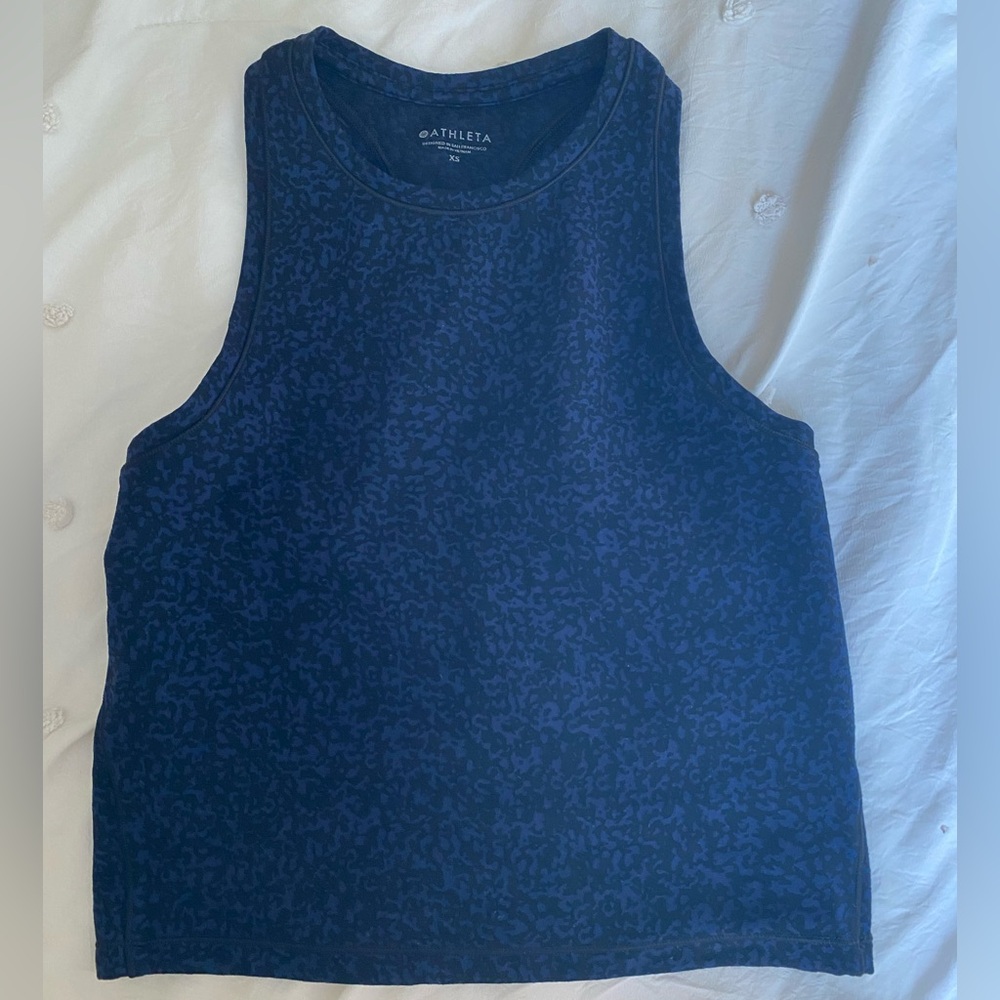 Athleta Navy Patterned Tank Top